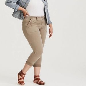 TORRID Cropped Twill Military Pant Morel